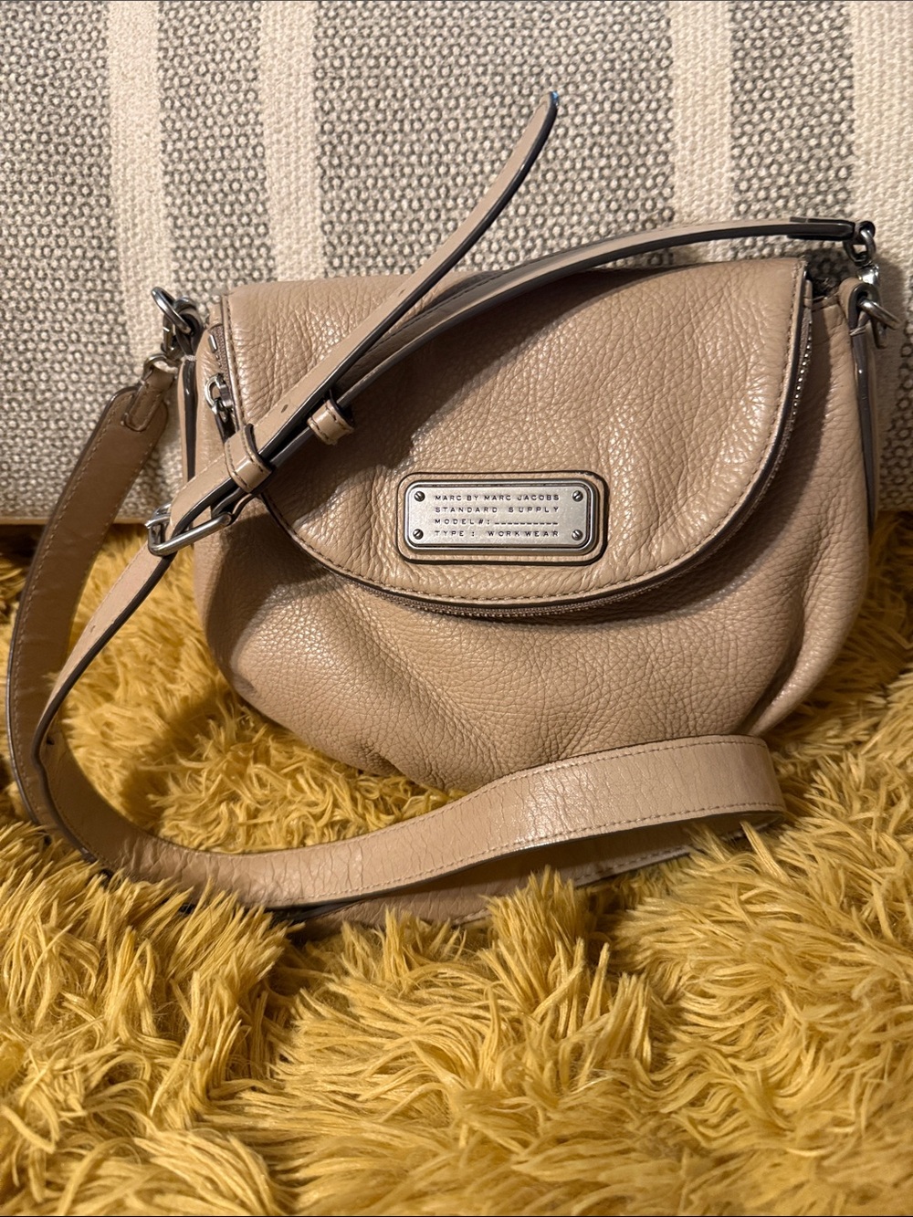 Marc by Marc Jacobs Taupe Pebbled Leather Crossbody